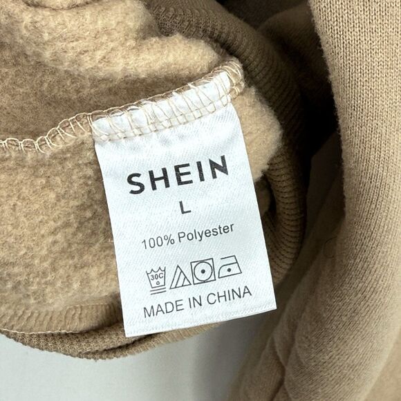 Women’s Hoodie Sweatshirt Brown Kangaroo Pocket Hood Size L - Picture 7 of 16